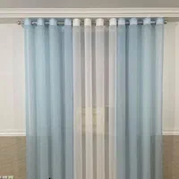 پرده حریر با دستک خوشگل پانچ پنجره ای