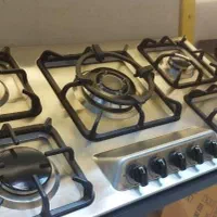 اجاق گاز استیل شیشه مشکی و سفید هود مدل ۷۹۴۲۹۰|اجاق گاز و لوازم برقی پختوپز|رشت, رشتیان|دیوار