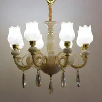 لوستر بلوری کریستالی شش شاخه طرح آیتان|لوستر و چراغ آویز|تبریز, |دیوار