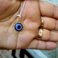 چشم نظر با اویز پولکی طلا