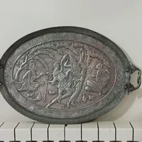 سینی مسی قدیمی قلم زنی|صنایع دستی و سایر لوازم تزئینی|تهران, مجیدیه|دیوار