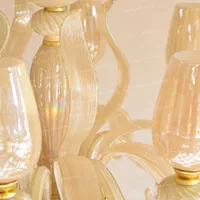 لوستر بلوری کریستالی مورانو کرمی|لوستر و چراغ آویز|تبریز, |دیوار