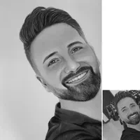 نقاشی طراحی چهره سیاه قلم سفارش هدیه کادو تولد|تابلو، نقاشی، عکس|تهران, افسریه شمالی|دیوار