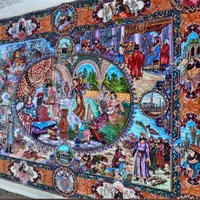 تابلو فرش دستبافت تمام ابریشم ۵ متری سلاطین ۶۵ رج