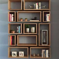کتابخانه چوبی، شلف، کلوزت، رگال چوبی، پارتیشن شلف|کتابخانه، شلف، قفسه‌های دیواری|مشهد, شهرک رازی (شهرک غرب)|دیوار