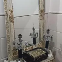 آینه و شمعدان بدون جا قرآنی|آینه|قم, امامزاده ابراهیم|دیوار