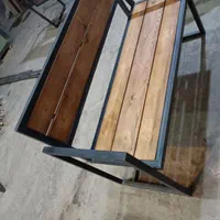 میز و نیمکت چهارنفره چوبفلز روستیک نیمکت دسته دار|صندلی و نیمکت|شیراز, دوکوهک|دیوار