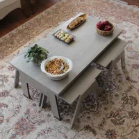 میز مستطیل و 4 عسلی کم جا- طوسی مات طرح چوب|مبلمان خانگی و میز عسلی|اصفهان, باغ فدک|دیوار