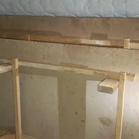تخت ۲نفره فلزی و چرمی|تخت و سرویس خواب|ری, |دیوار