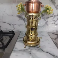 چراغ نفتی کوچک و همرا با قابلمه مسی|صنایع دستی و سایر لوازم تزئینی|الوند, |دیوار