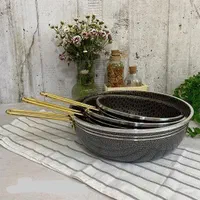 سرویس تابه دسته طلای 3سایزی قابلمه سرویس جدید تابه