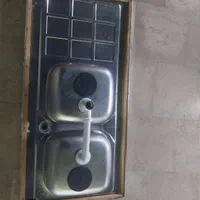 سینک طرف شویی آشپزخانه دو لگنه