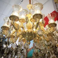 لوستر سلطنتی کرم طلایی(تخت جمشید)|لوستر و چراغ آویز|اهواز, حصیرآباد|دیوار