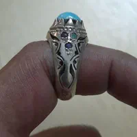 دو عدد انگشتر نقره فیروزه باباقوری با اسم سازنده|جواهرات|تهران, نظام‌آباد|دیوار