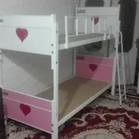 تختخواب دوطبقه فلزی لاو دورنگ