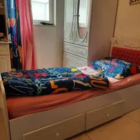 تخت ۱ نفره  و کمد لباس نوجوان|تخت و سرویس خواب|رشت, کوی عرفان|دیوار