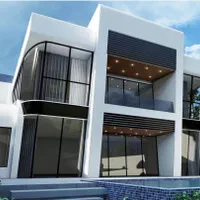 طراحی معماری وسازه ویلا،استخر،نماونقشه utm