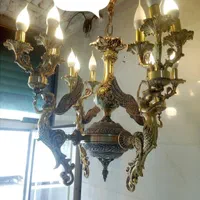 کنارسالنی برنزی فرشته چلچراغ فرشته برنز آباژور|چراغ خواب و آباژور|ارومیه, |دیوار