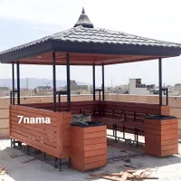 آلاچیق روفگاردن کلبه چوبی نصاب ترمو چوب پلاست لمبه