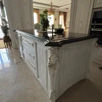 جزیره کابینت تمام چوب با یراق بلوم و صفحه سنگ|مصالح و تجهیزات ساختمان|تهران, پاسداران|دیوار