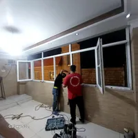 درب پنجره دوجدارآلمینیوم توری ثابت،پلیسه حفاظ حصیر|خدمات پیشه و مهارت|ورامین, |دیوار