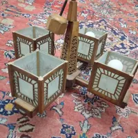 لوستر چوبی چهار شاخه
