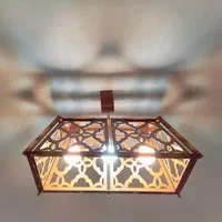 لوستر آویز چوبی سه لامپه کد ۱۵|لوستر و چراغ آویز|تبریز, |دیوار