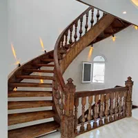 اجرای کف پله و نرده چوبی