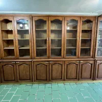 ویترین کتابخانه بوفه  پنجره چوبی گردو عتیقه جات|کلکسیون اشیاء عتیقه|شیراز, دروازه قران|دیوار