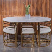 میز غذاخوری شیش نفره فلزی کمجا آبکاری درجه یک|میز و صندلی غذاخوری|کرمانشاه, |دیوار