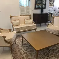 مبلمان تمام چوب ورق طلا