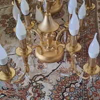 دو عدد لوستر طلایی رنگ چهار شاخه|لوستر و چراغ آویز|اصفهان, شیخ اشراق|دیوار