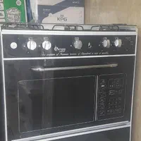 اجاق گاز طرح فرصفحه لعابی پنج شعله ای سفیدرنگ