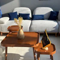 جلومبلی عسلی چوبی مدل چهار گوش|مبلمان خانگی و میز عسلی|مشکیندشت, |دیوار