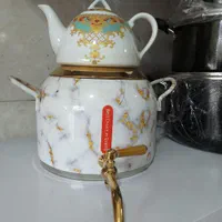 کتری قوری کف چدن دوجداره طرح سنگ سماور ۳کاره|قوری، کتری، قهوه‌ساز دستی|کرج, حصارک بالا|دیوار
