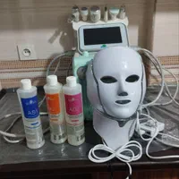 دستگاه هیدروفشیال6کاره و کلاه ال ای دی ومحلول