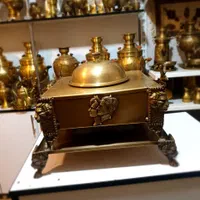 منقل سماوری رپیتاژ برنجی زغالی ذغالی|کلکسیون اشیاء عتیقه|کرمان, |دیوار