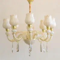 لوستر بلوری کریستالی شش شاخه طرح آیتان|لوستر و چراغ آویز|تبریز, |دیوار