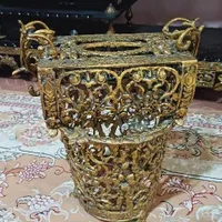 جا دستمال کاغدی و سطل زباله برنجی