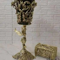 سطل زباله برنجی برنزی تزئینی برنز آلیاژ کنارسالنی|لوازم نظافت|مشهد, ابوذر|دیوار