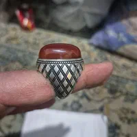 انگشتر عقیق نقره رکاب کاردست امین بادومی آینه کاری|جواهرات|تهران, خرمشهر|دیوار