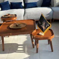 جلومبلی عسلی چوبی مدل چهار گوش|مبلمان خانگی و میز عسلی|مشکیندشت, |دیوار