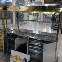 تجهیزات میز سلف طرح نورد کار فر ساندویچی ساندویچ|کافیشاپ و رستوران|اصفهان, تخت فولاد|دیوار