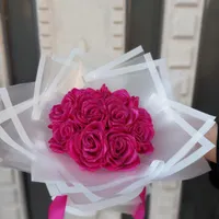 دسته گل ۱۰ شاخه فول شاین سرخابی|گل مصنوعی|قوچان, |دیوار