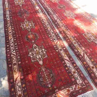 جفت کناره دستباف طرح قرجه اندازه هر کدام 1در3.80