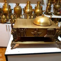 منقل سماوری رپیتاژ برنجی زغالی ذغالی|کلکسیون اشیاء عتیقه|کرمان, |دیوار