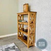 کتابخانه چوبی روستیک دکور|کتابخانه، شلف، قفسههای دیواری|تهران, یافت آباد جنوبی|دیوار