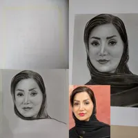 طراحی چهره تکنیک سیاه قلم|تابلو، نقاشی، عکس|شیراز, صاحب الزمان|دیوار