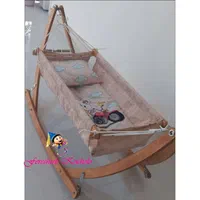 گهواره ننو تاشو بانوج چوبی عمده با ساک حمل|اسباب و اثاث بچه|اصفهان, شهشهان|دیوار