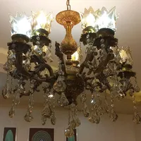 لوستر ۱۰ شاخه انتیک برنج